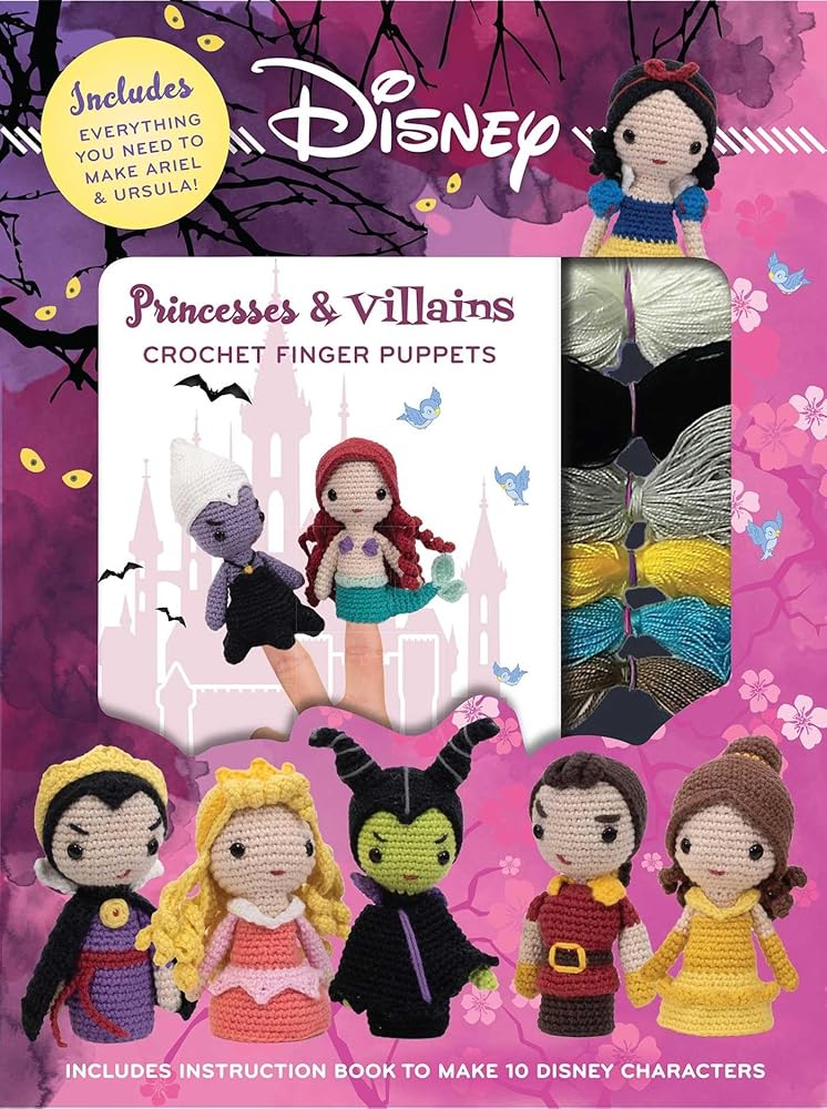 Disney Princesses & Villains Crochet Finger Puppet Kit