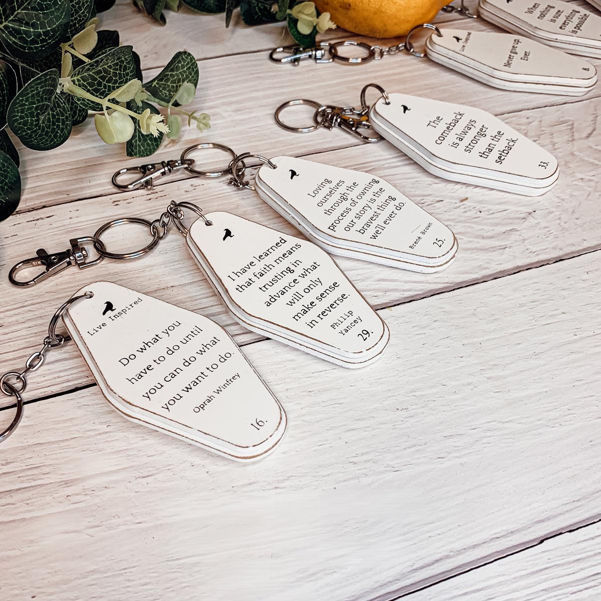 Wooden Message Keychain