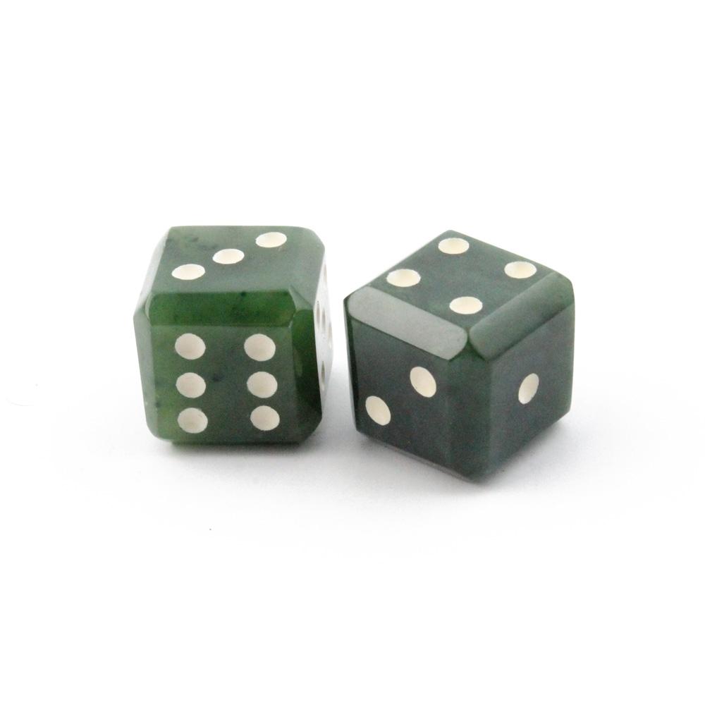 Lucky Jade Dice Set with Wood Display Box