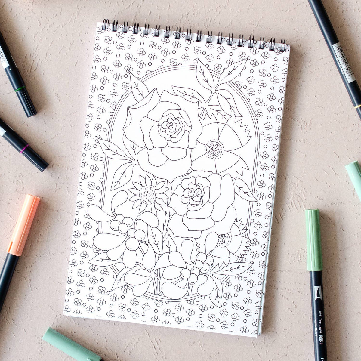 Wildflowers Premium Coloring Book - Made in USA