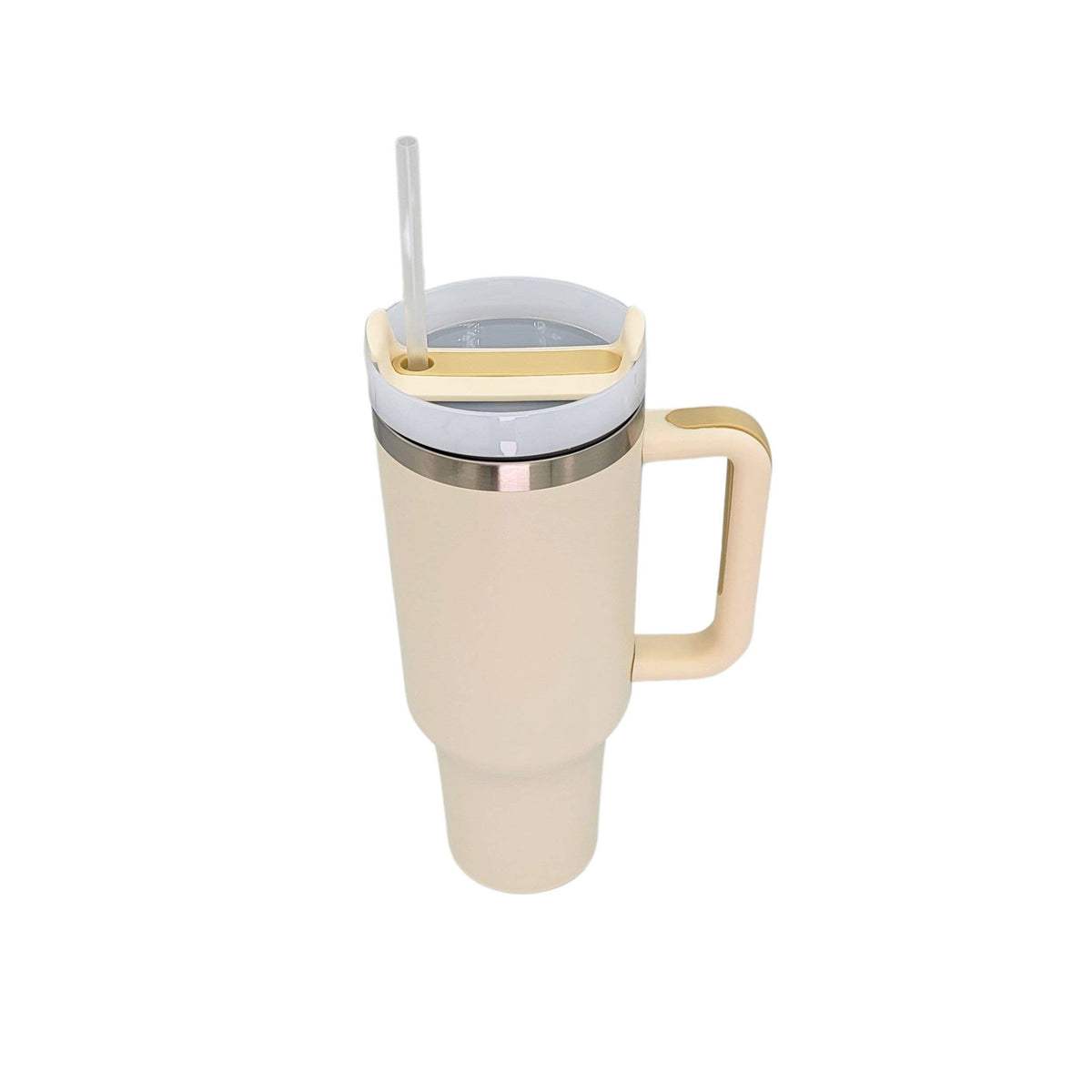 40 Oz. My Dog And I Talk %%%% About You - Handled Insulated Tumbler With Straw: Lilac