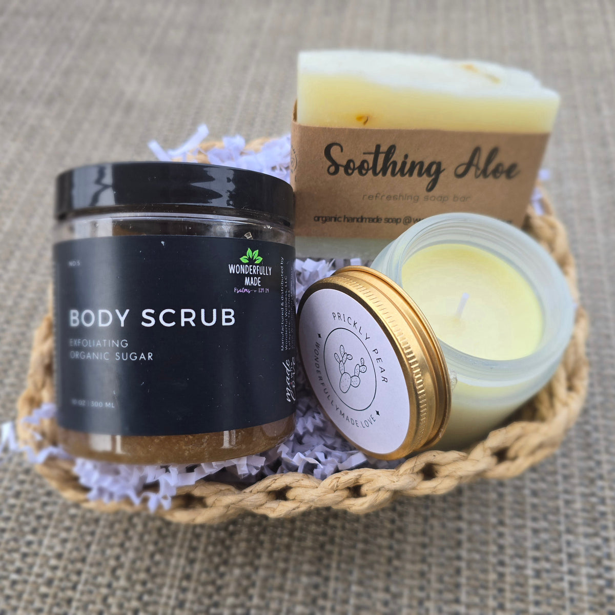 Candle, Soap & Body Sugar Scrub Gift Set