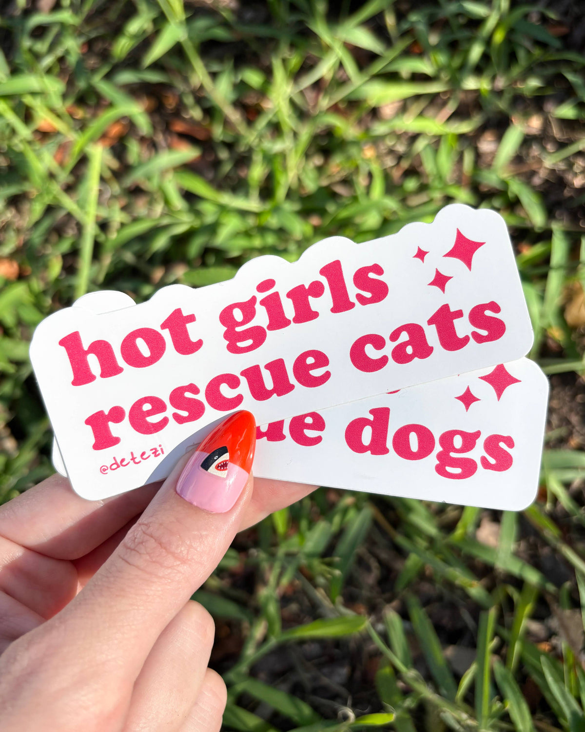 Hot Girls Rescue Cats Vinyl Sticker