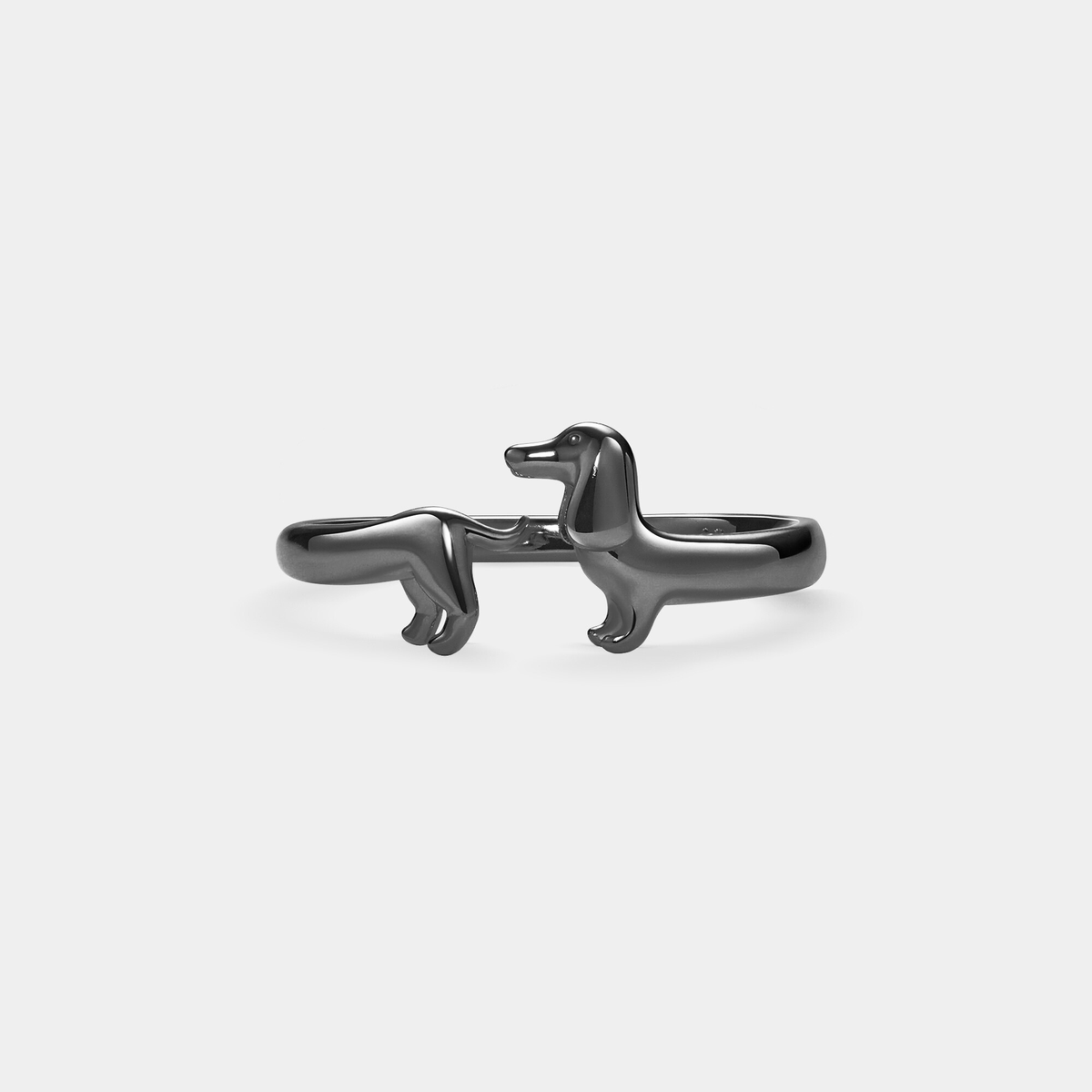 Dachshund Dog Stacking Band Ring in 925 Sterling Silver Gold Plated - Made in USA