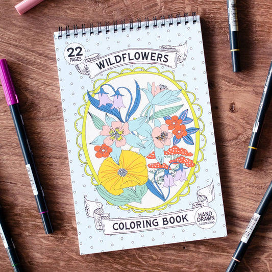 Wildflowers Premium Coloring Book - Made in USA