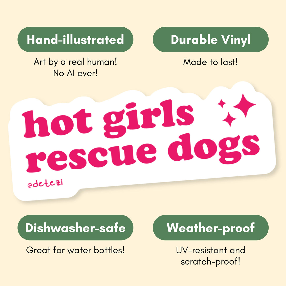 Hot Girls Rescue Dogs Vinyl Sticker