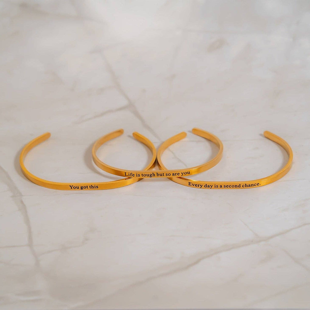 Life is Tough So Are You Engraved Bangle: Stainless - Made in USA