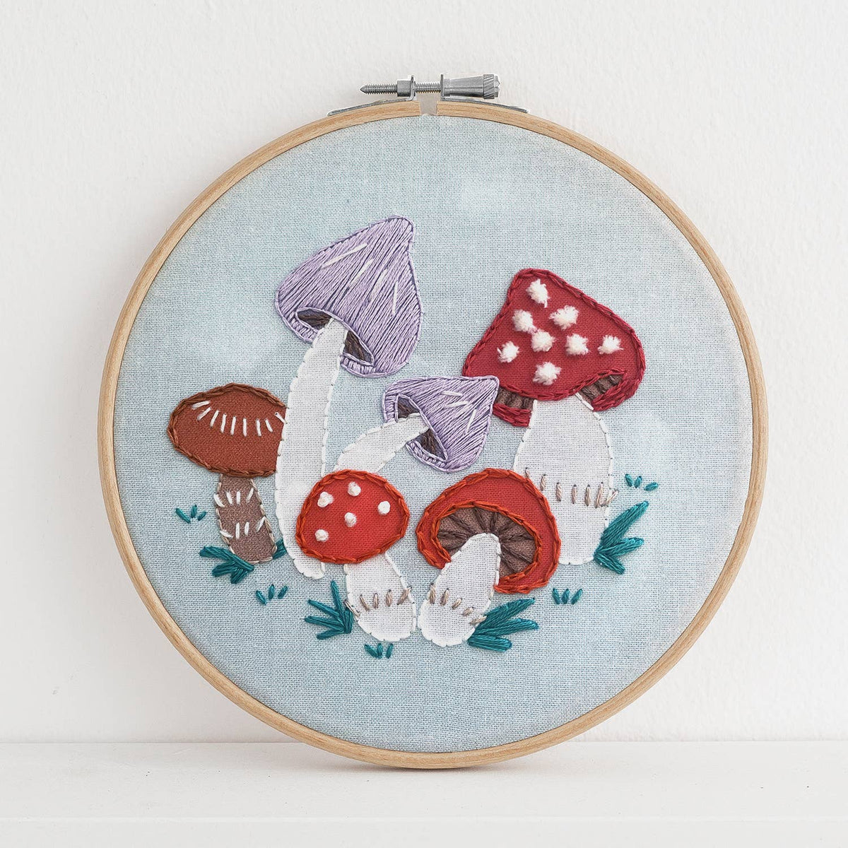 Mushrooms Premium Embroidery Kit - Made in USA