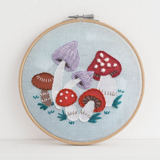Mushrooms Premium Embroidery Kit - Made in USA
