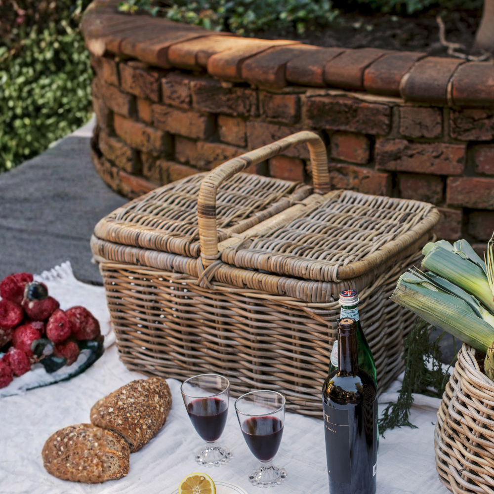 Handwoven Rattan Picnic Basket