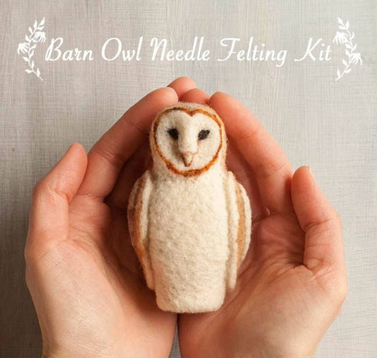 Barn Owl Needle Felting Kit - Intermediate - Made in USA