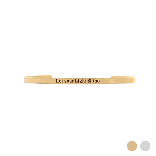 18K Gold PVD Stainless Steel Let your Light Shine Bracelet: Gold - Made in USA