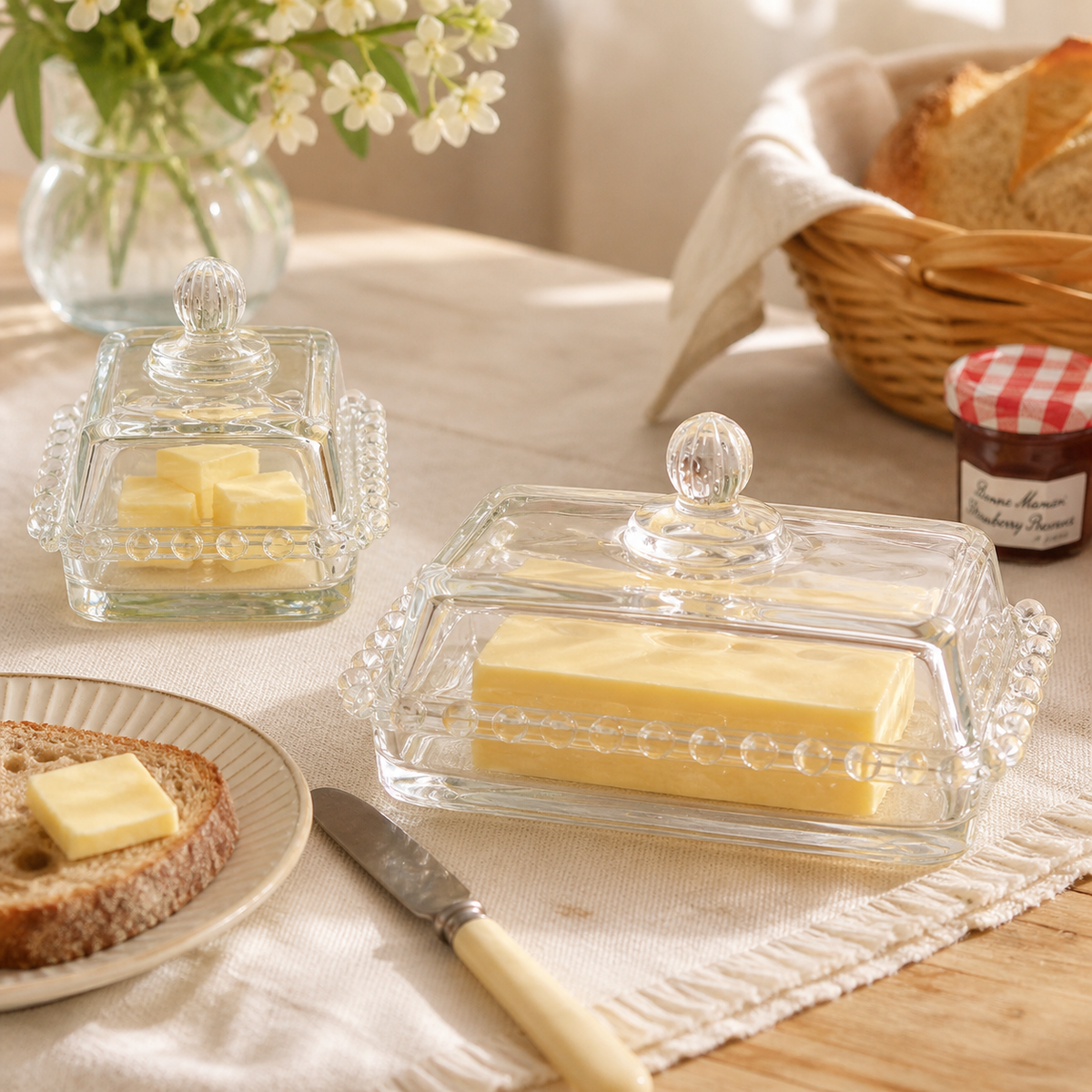 Classic Clear Glass Butter Keeper
