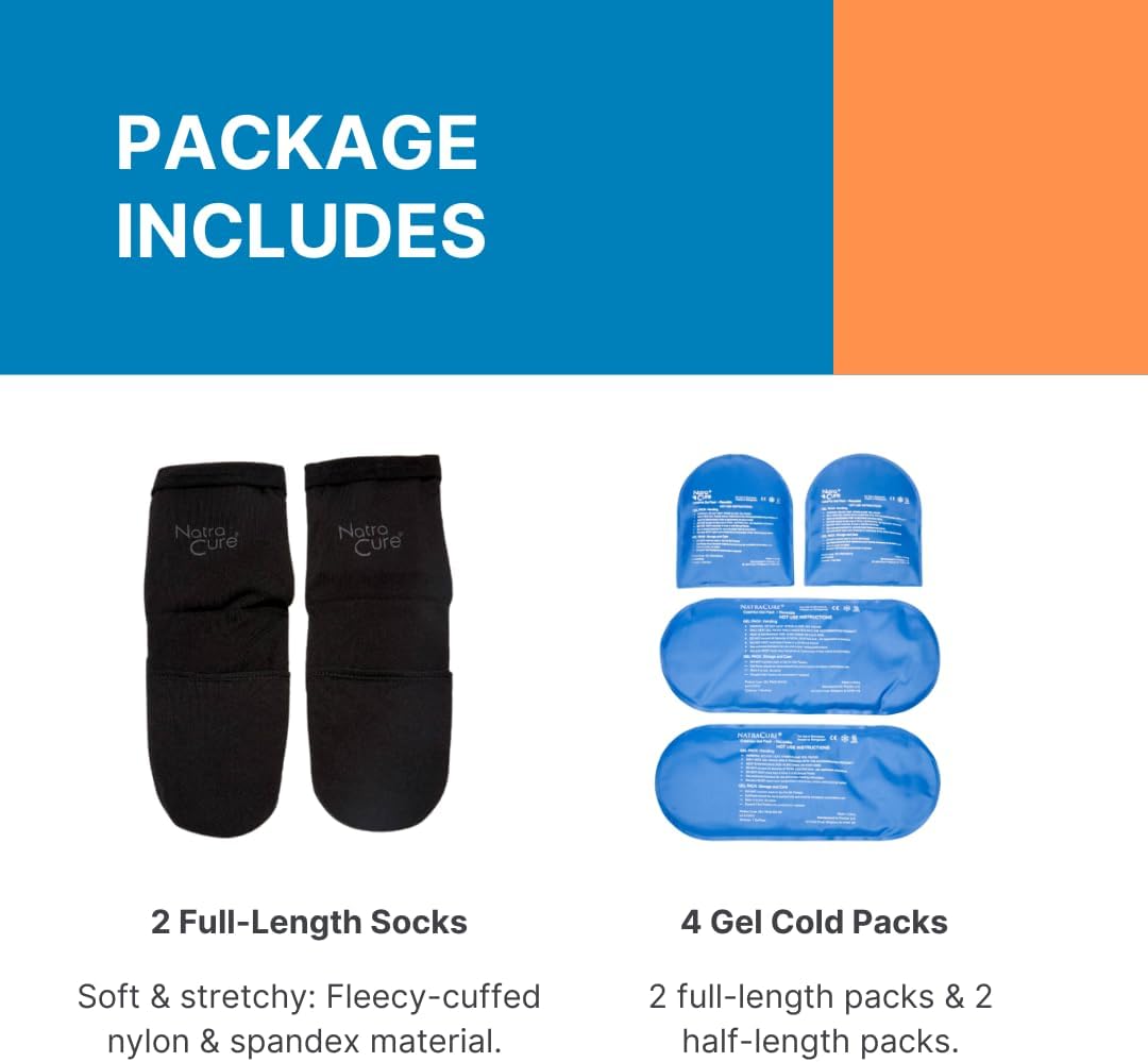 NatraCure Cooling Socks with Reusable Gel Packs