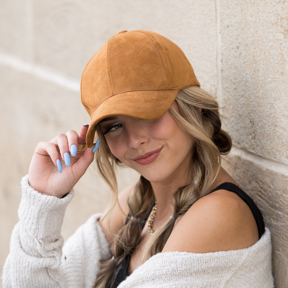 Vegan Suede Boyfriend Ball Cap