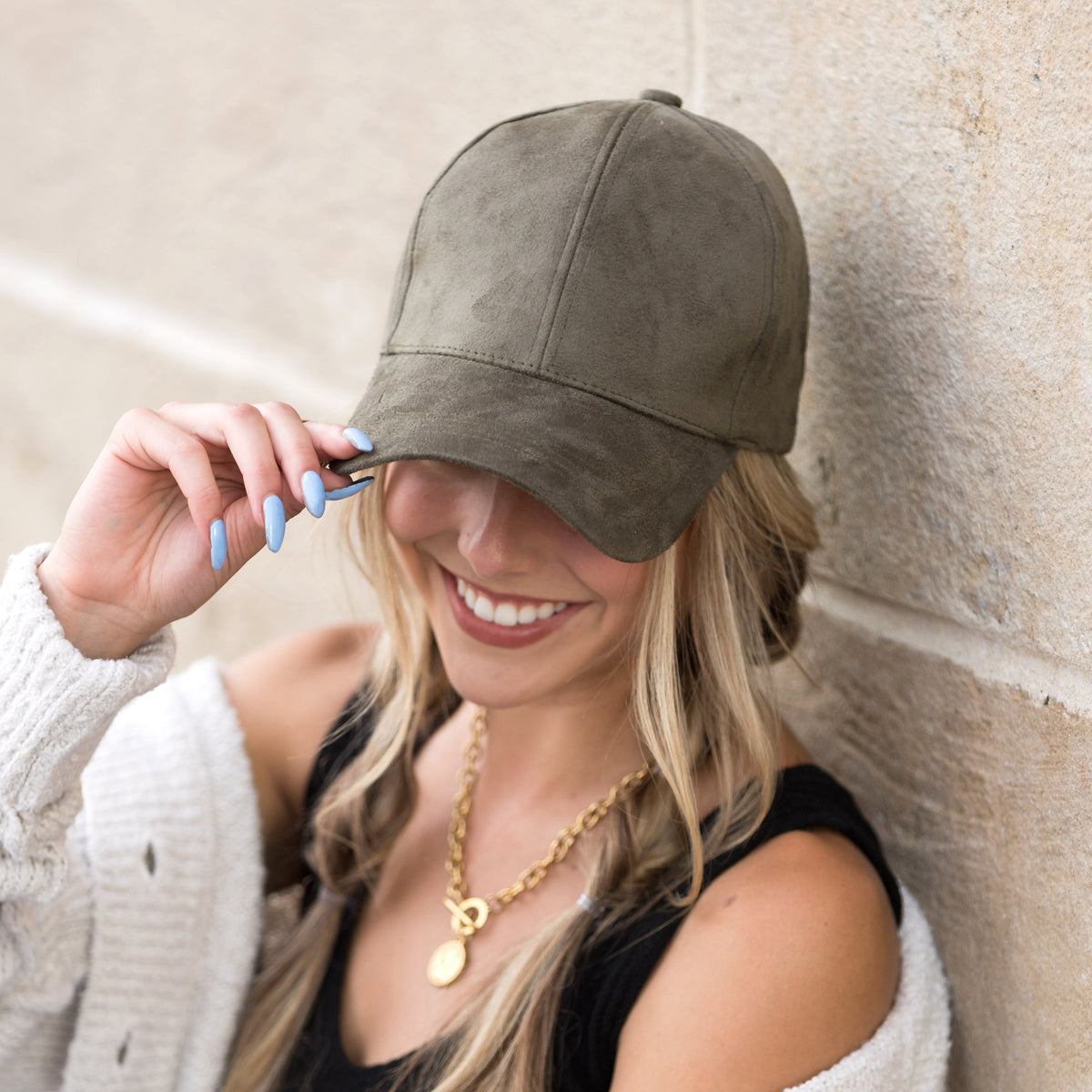 Vegan Suede Boyfriend Ball Cap