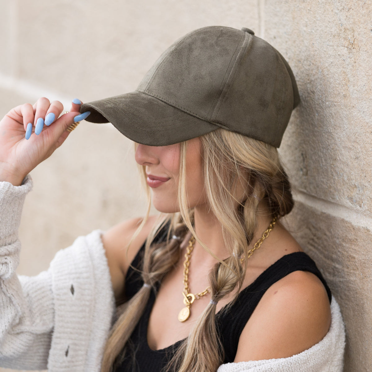 Vegan Suede Boyfriend Ball Cap