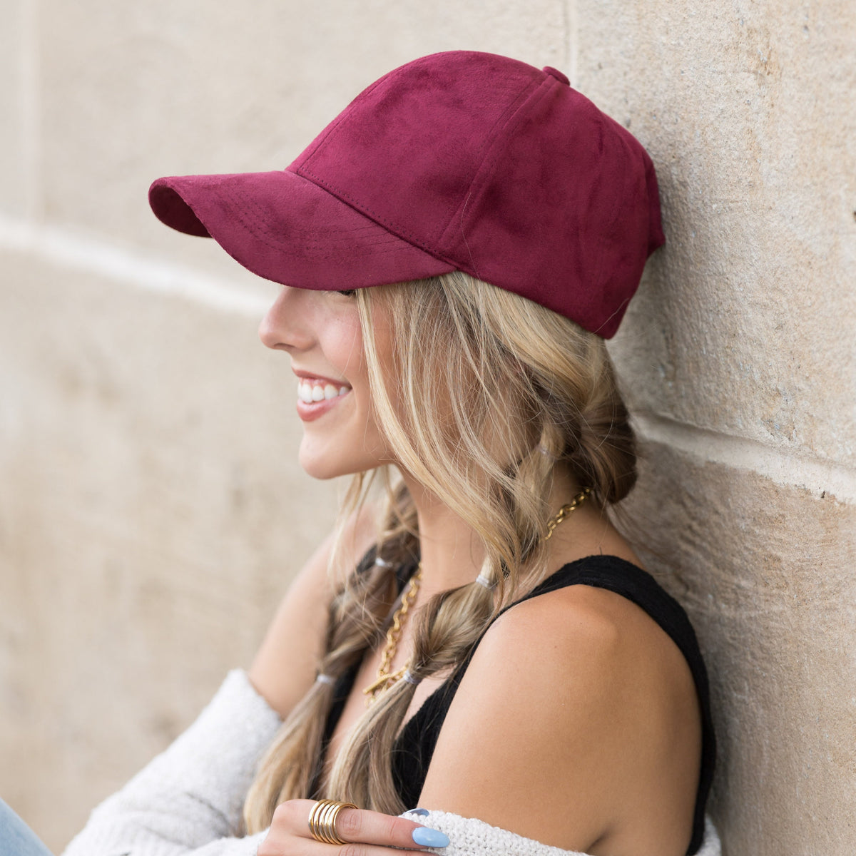 Vegan Suede Boyfriend Ball Cap
