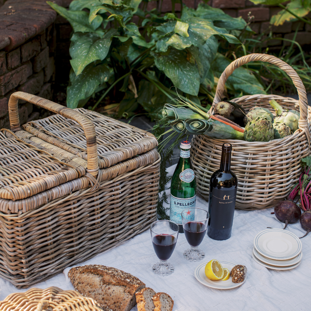 Handwoven Rattan Picnic Basket