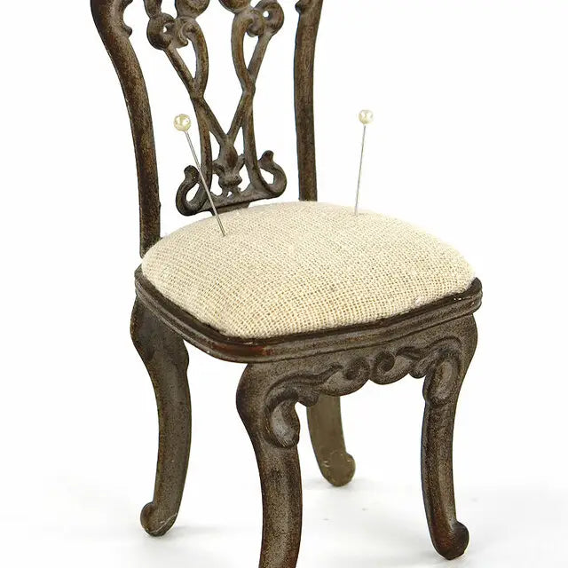Victorian-Style Pewter Chair Pin Cushion
