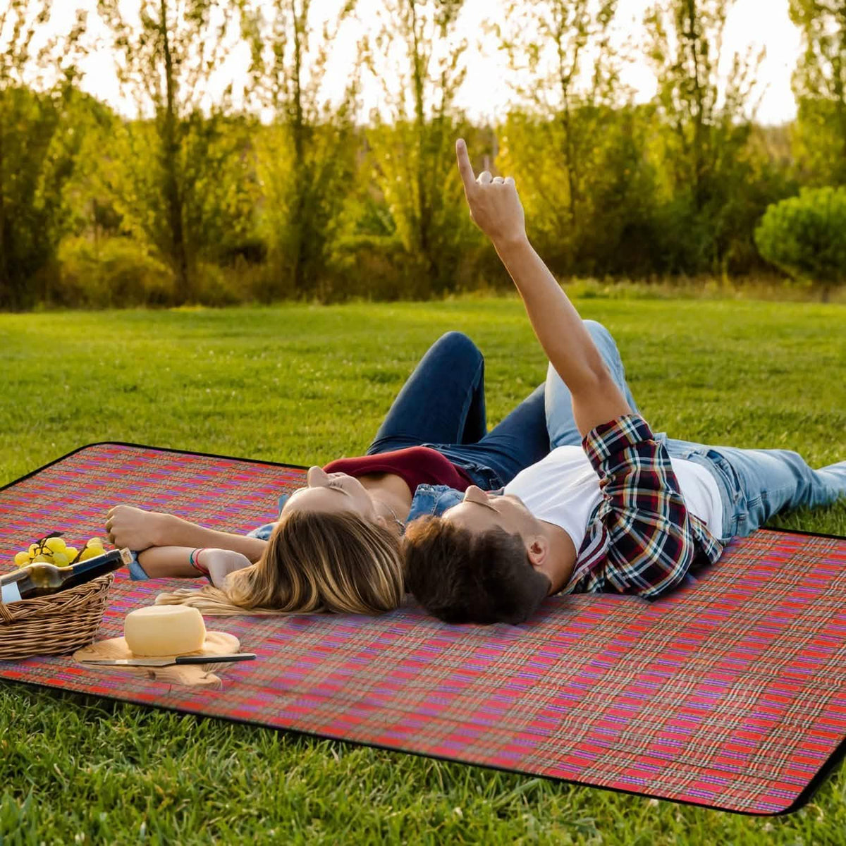 Oversized Waterproof Plaid Picnic Blanket