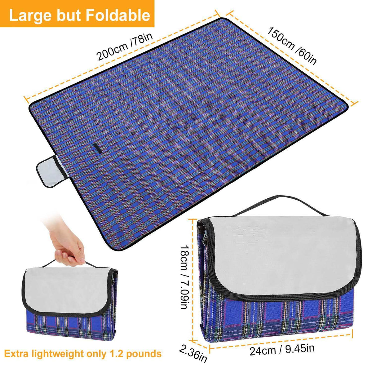 Oversized Waterproof Plaid Picnic Blanket