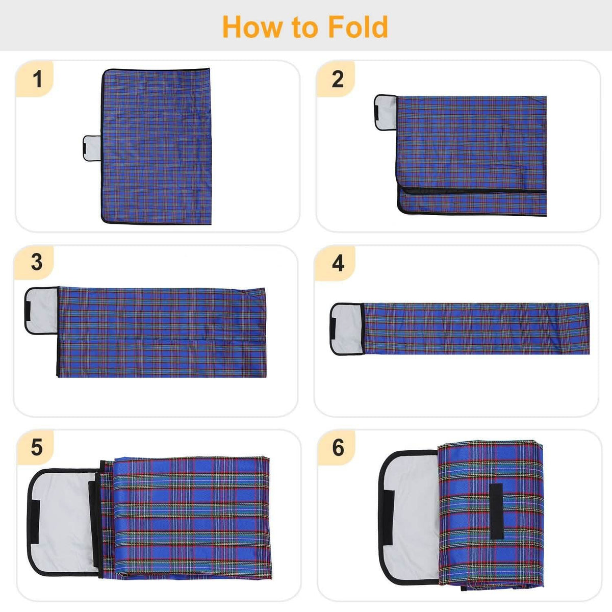 Oversized Waterproof Plaid Picnic Blanket
