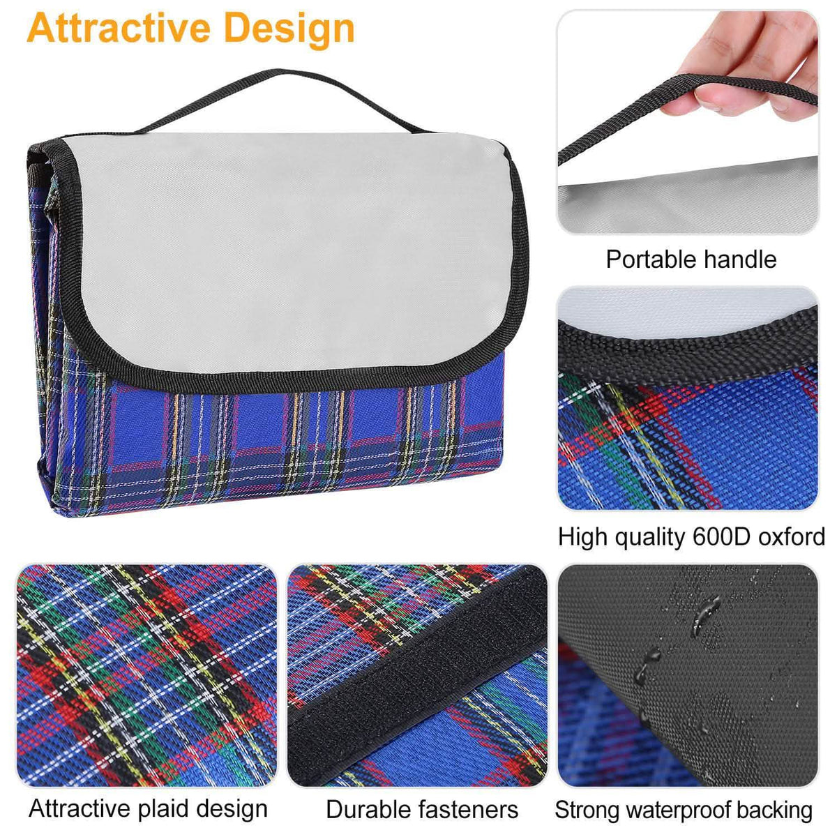 Oversized Waterproof Plaid Picnic Blanket