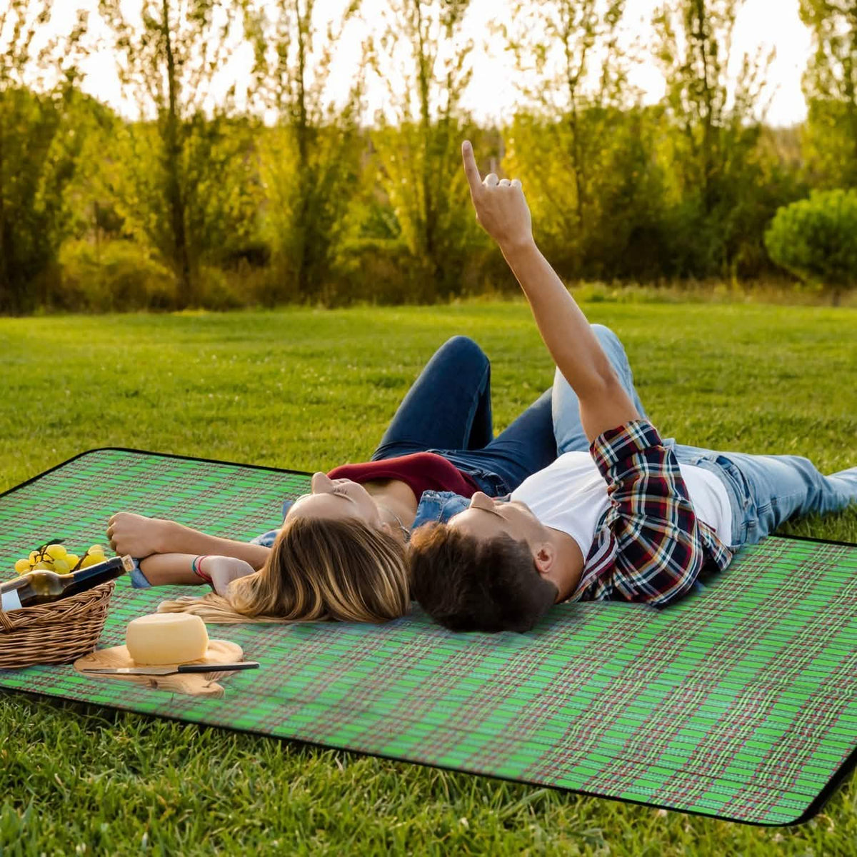 Oversized Waterproof Plaid Picnic Blanket