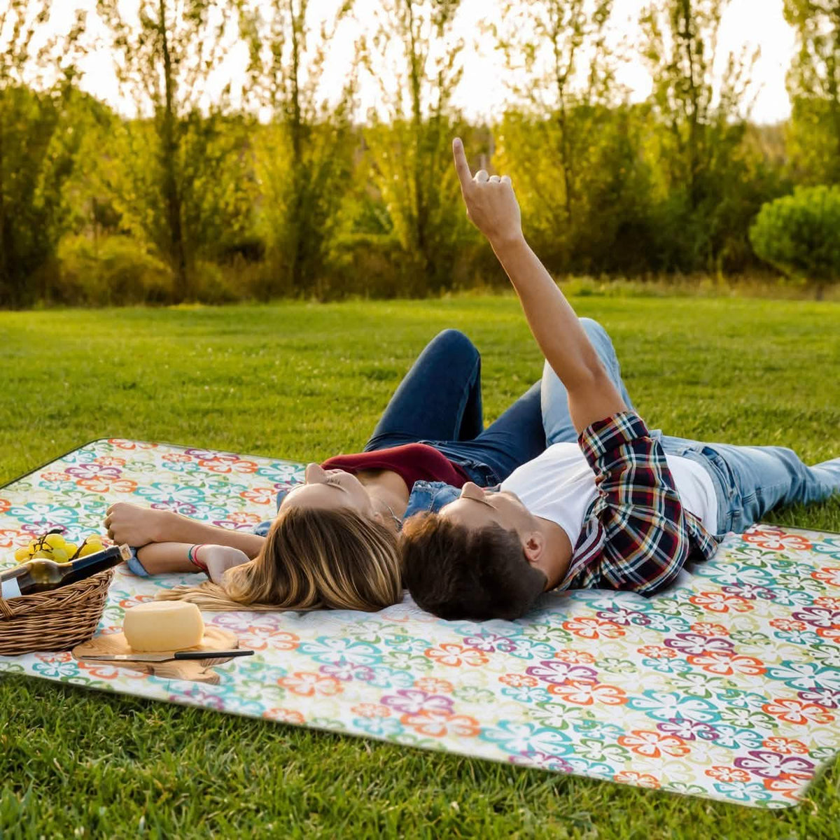 Oversized Waterproof Plaid Picnic Blanket
