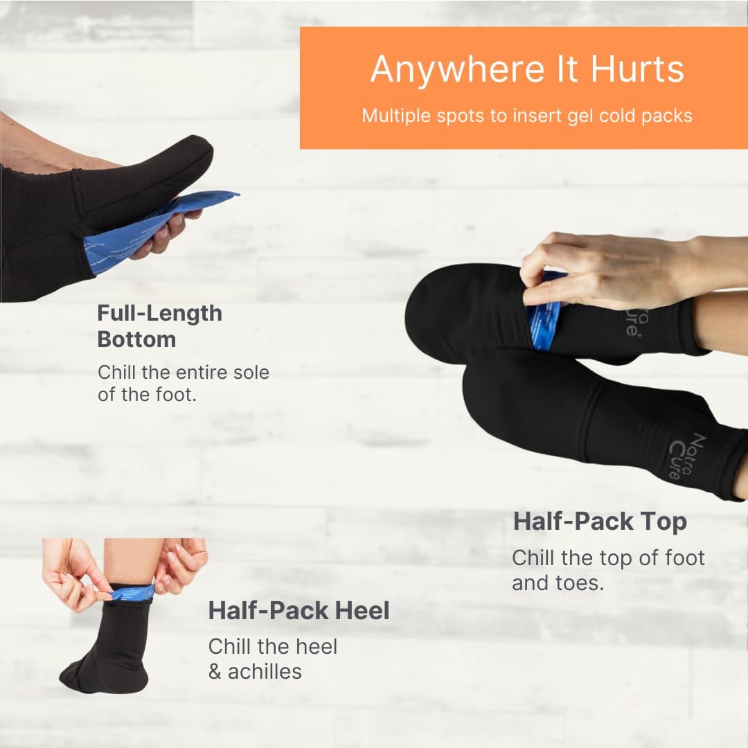 NatraCure Cooling Socks with Reusable Gel Packs
