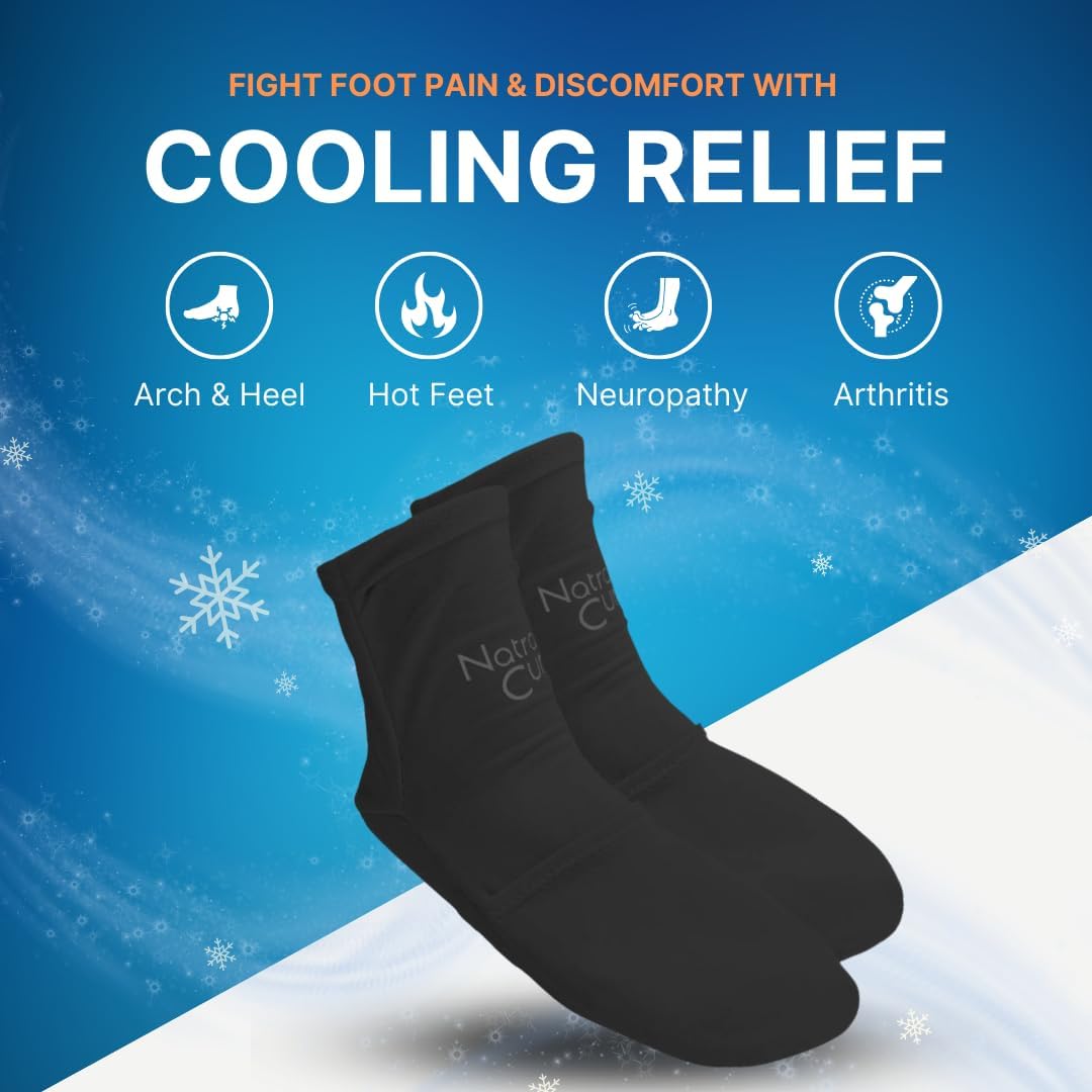 NatraCure Cooling Socks with Reusable Gel Packs
