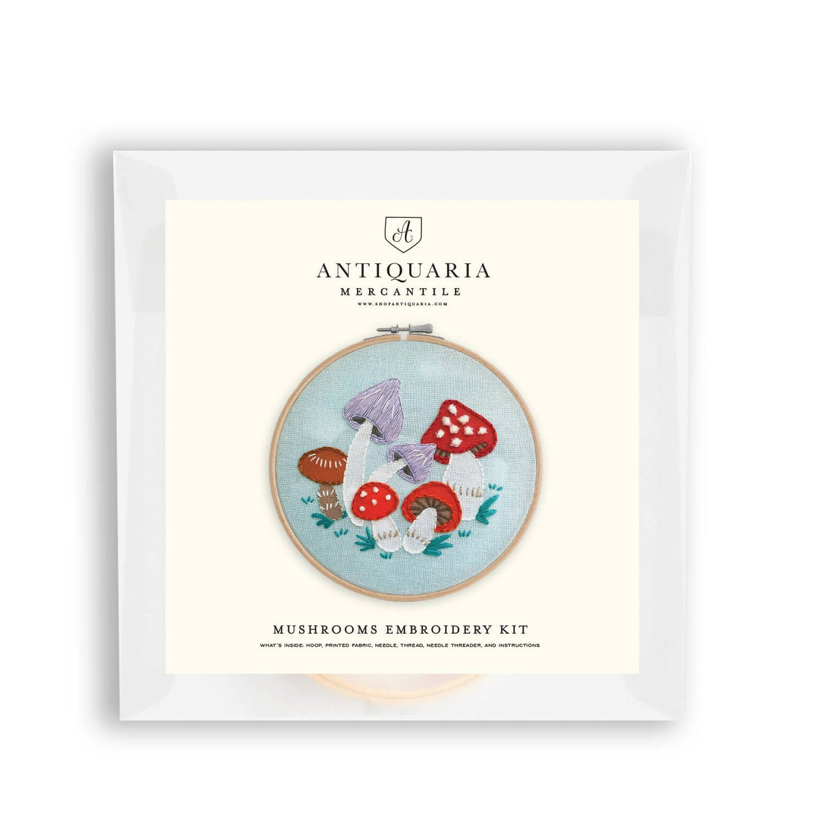Mushrooms Premium Embroidery Kit - Made in USA