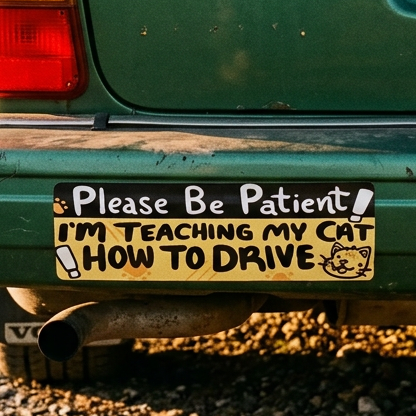 I’m Teaching My Cat How to Drive Bumper Sticker