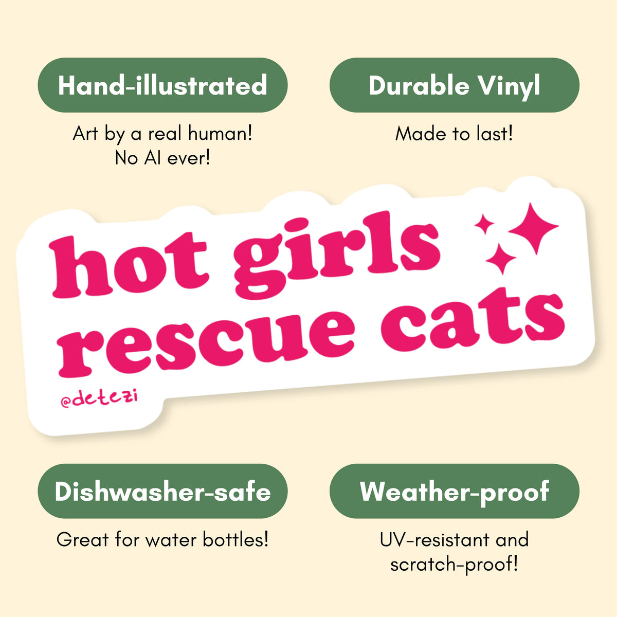Hot Girls Rescue Cats Vinyl Sticker