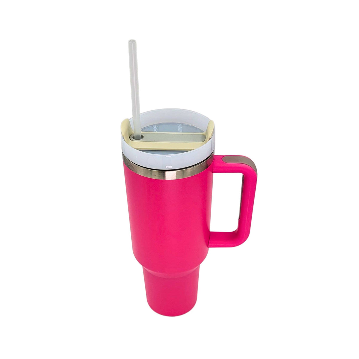 40 Oz. My Dog And I Talk %%%% About You - Handled Insulated Tumbler With Straw: Lilac