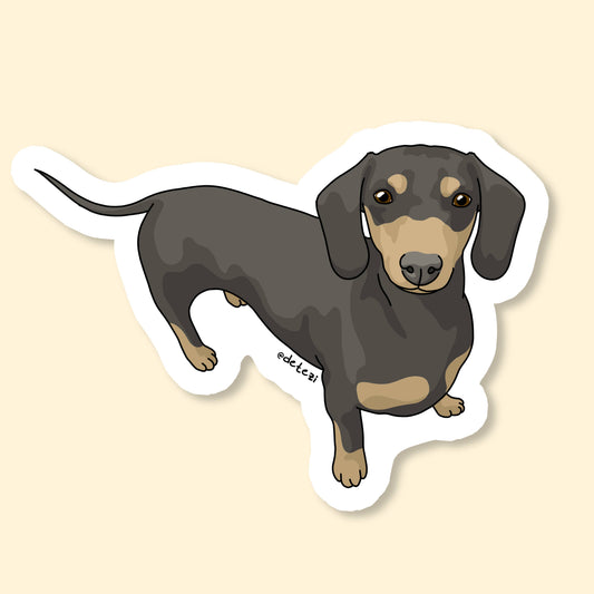 Black and Tan Dachshund Vinyl Sticker