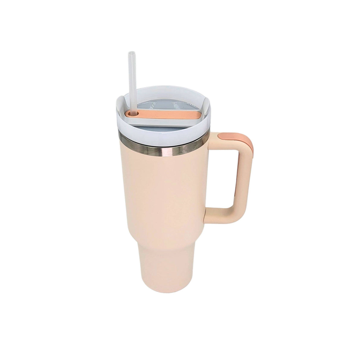 40 Oz. My Dog And I Talk %%%% About You - Handled Insulated Tumbler With Straw: Lilac