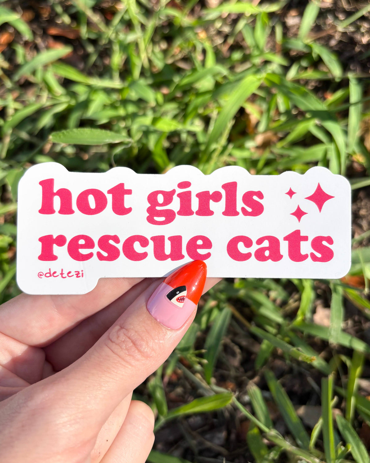 Hot Girls Rescue Cats Vinyl Sticker