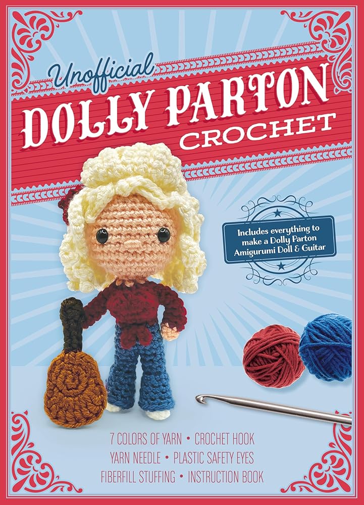 Unofficial Dolly Parton Book & Crochet Kit | Doll & Guitar
