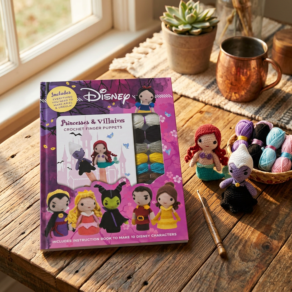 Disney Princesses & Villains Crochet Finger Puppet Kit