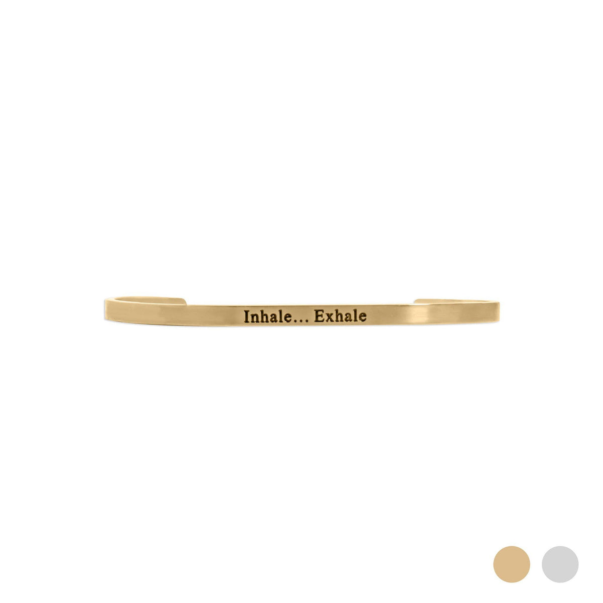 Inhale Exhale Engraved Bracelet: Stainless - Made in USA