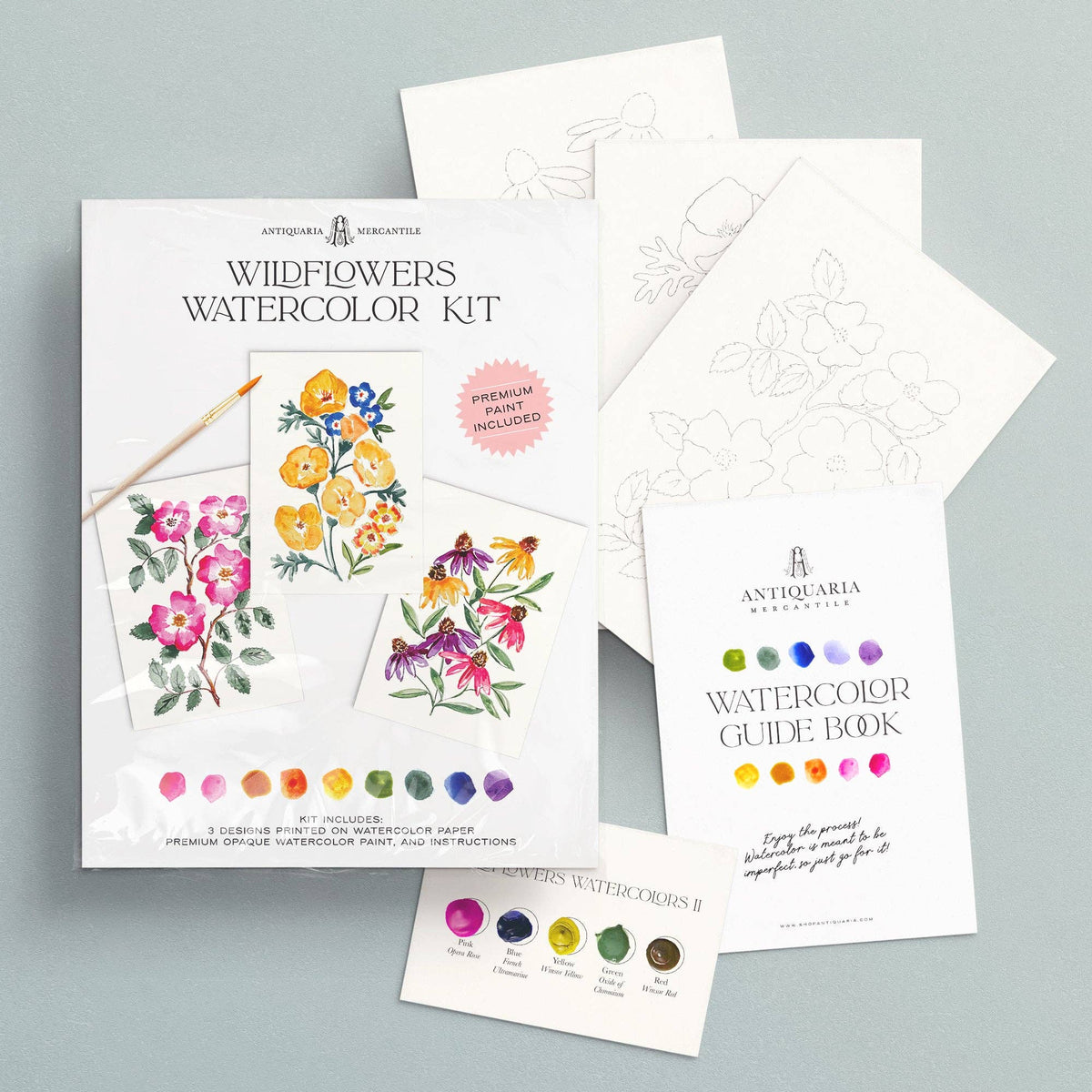 Wildflowers No. 1 Watercolor Painting Kit - Made in USA
