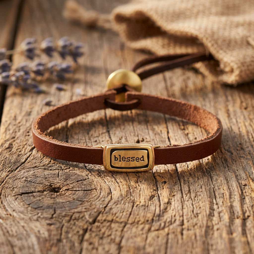 Blessed Mixed Metal Bracelet | Sienna Leather