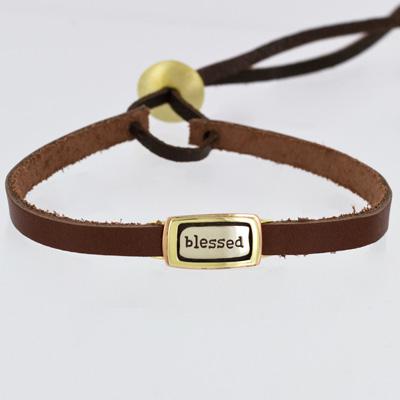 Blessed Mixed Metal Bracelet | Sienna Leather