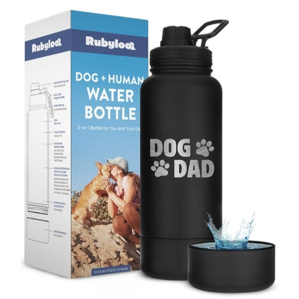 2-in-1 Dog + Human Water Bottle with Detachable Dog Bowl