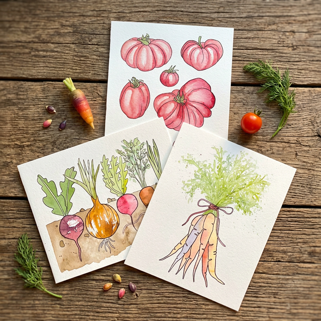 Garden Veggies Watercolor Painting Kit | Large
