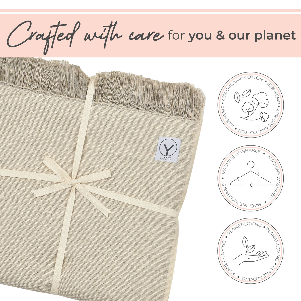 Handwoven Hemp & Organic Cotton Yoga Blanket