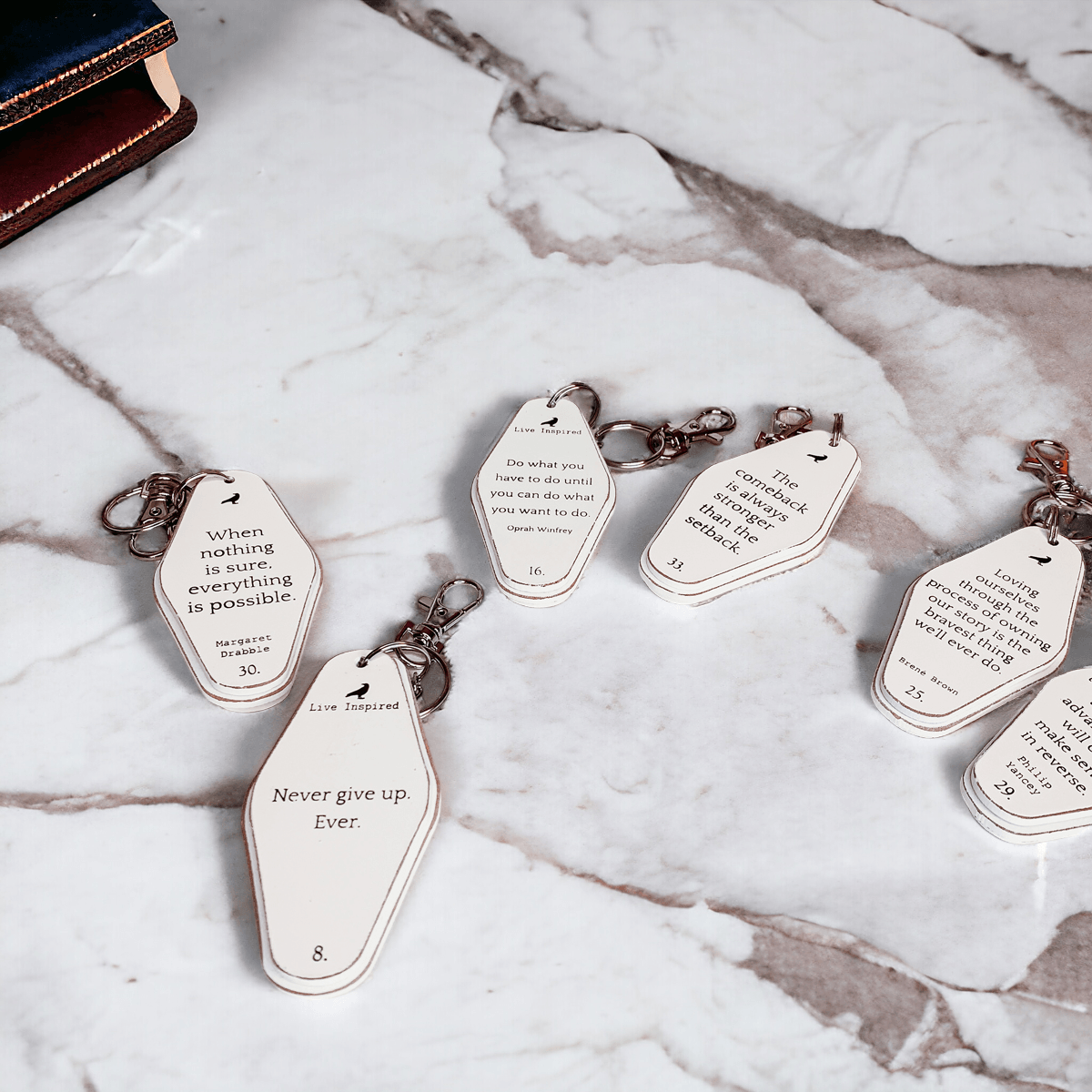 Wooden Message Keychain