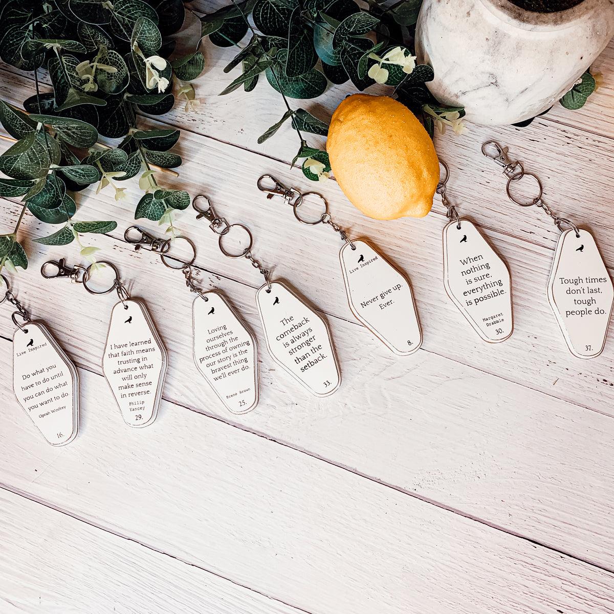 Wooden Message Keychain